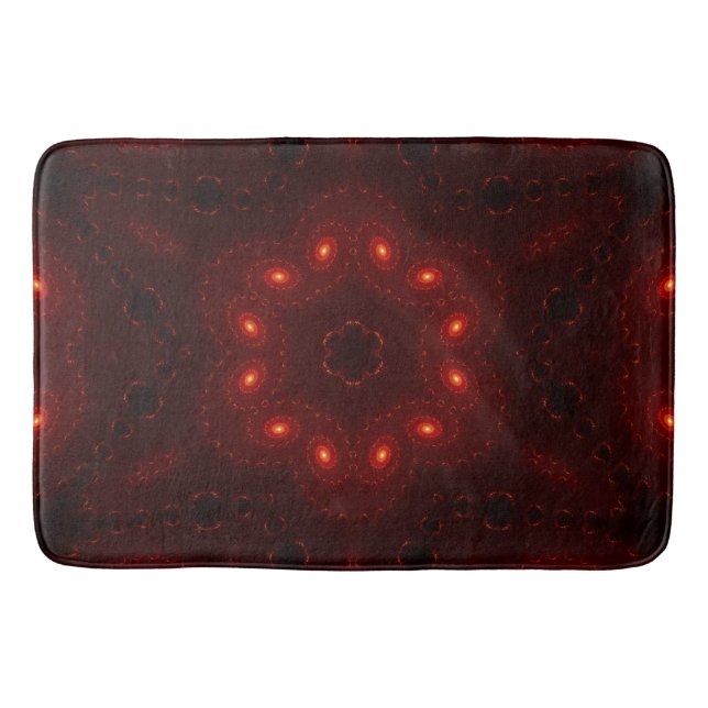 Alfombrilla De Baño Oscuro Red Burgundy Gothic Lace Snowflake (Anverso)