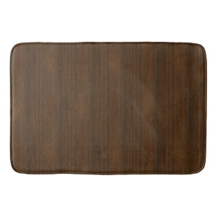 Alfombrilla De Baño Oscuro Walnut Brown Bamboo Madera Grain Look