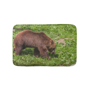 Alfombrilla De Baño Oso marrón grande caminando
