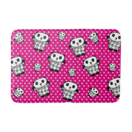 Alfombrilla De Baño Oso Panda Rosa Moderno Kawaii Lindo Lunares