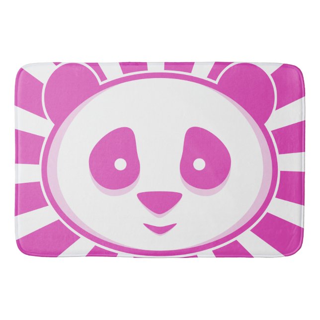 Alfombrilla De Baño Oso Panda rosado - chicas panda blancos adorables (Anverso)