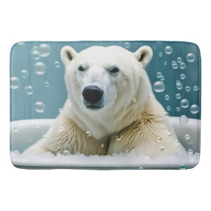 Alfombrilla De Baño Oso Polar En Baño De Burbujas