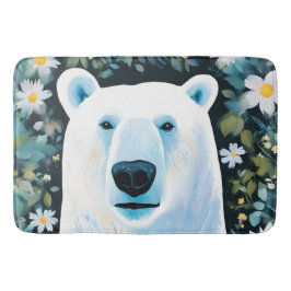 Alfombrilla De Baño Oso Polar Floral