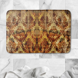 Alfombrilla De Baño Otoño otoño Naranja ruso vintage Brown Damask