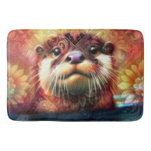 Otter Abstract Naranja floral Verde azulado ortebr