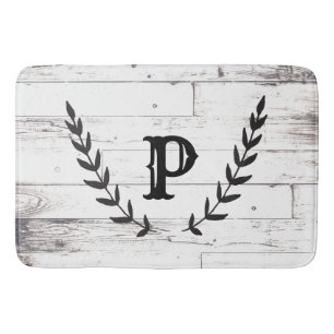 Alfombrilla De Baño País elegante lamentable de madera blanco rústico