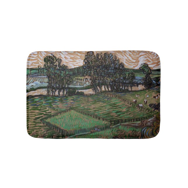 Alfombrilla De Baño Paisaje con puente sobre el Oise (van Gogh) (Anverso)