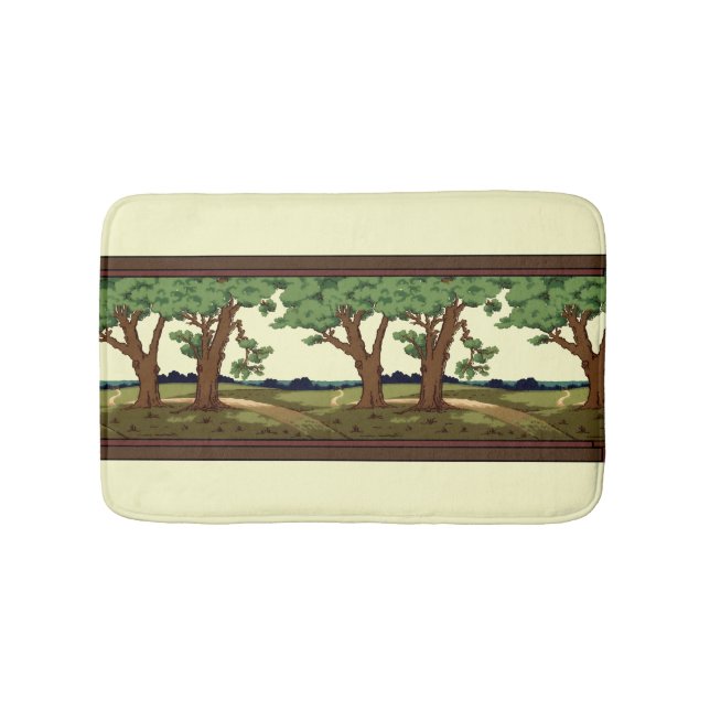 Alfombrilla De Baño Paisaje de roble estilo artesanal de 1905 (Anverso)