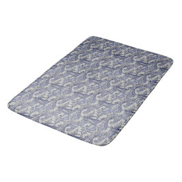 Alfombrilla De Baño Paisaje Holandés Azul Blanco Azul Delfware No1