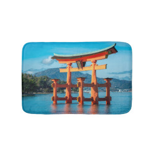 Alfombrilla De Baño Paisaje panorámico con la puerta Torii japonesa