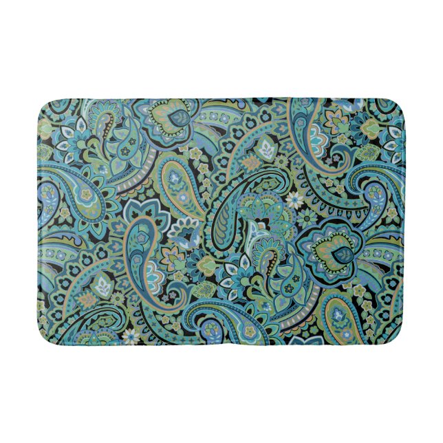 Alfombrilla De Baño Paisley Forest Green (Anverso)