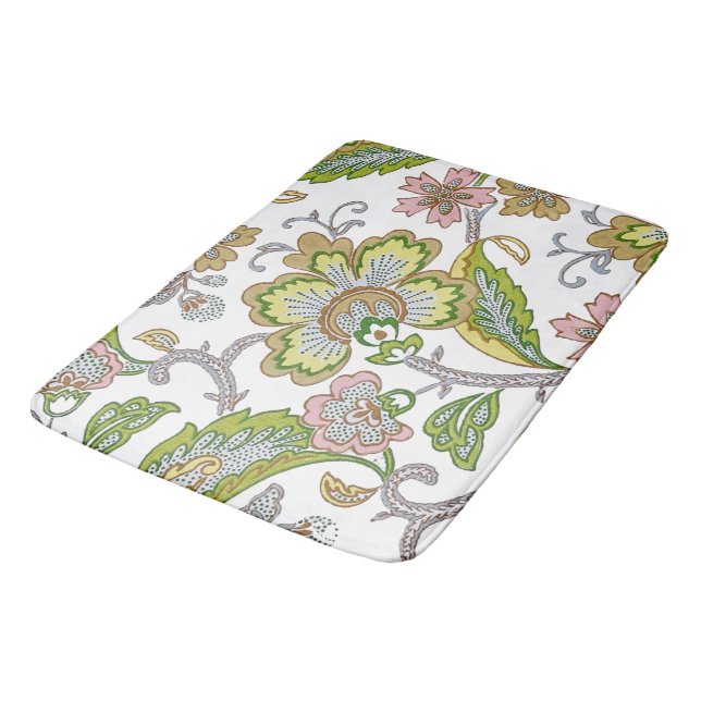 Alfombrilla De Baño Paisley Garden Stylized Floral Embroidery (Angular)