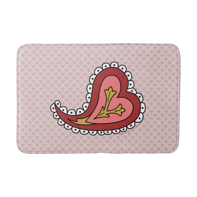 Alfombrilla De Baño Paisley Heart Bath Mat (Anverso)