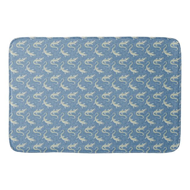 Alfombrilla De Baño Paisley, un lagrimeo verde sobre el azul (Anverso)