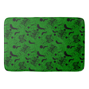 Alfombrilla De Baño Pájaro de mariposa verde oscuro