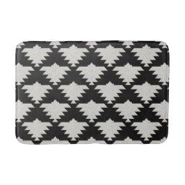 Alfombrilla De Baño Pájaro geométrico tribal vintage | Boho negro y ma