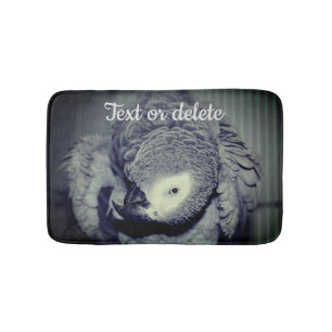 Alfombrilla De Baño Pájaro seco gris africano lindo 2 personalizado