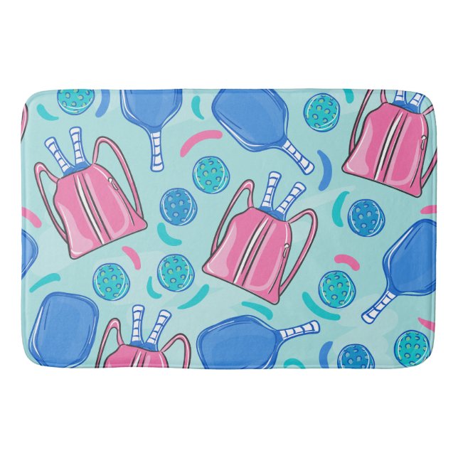 Alfombrilla De Baño Palas y bolas azul (Anverso)
