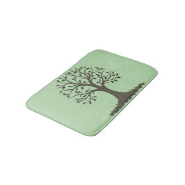 Alfombrilla De Baño 🌳 Pale Green Tree of Life Bath Mat - Bathroom Dec