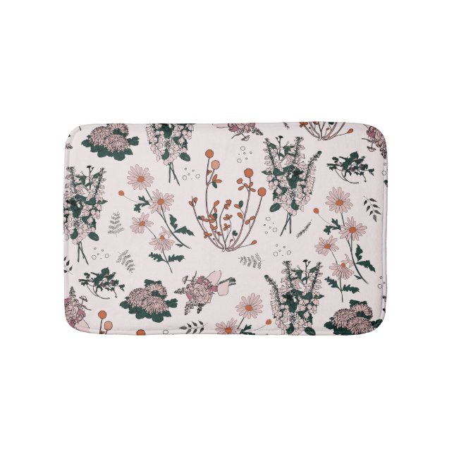 Alfombrilla De Baño Palidezca - floral francés rosado (Anverso)