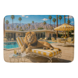 Alfombrilla De Baño Palm Springs 1950 junto a la piscina León relajánd