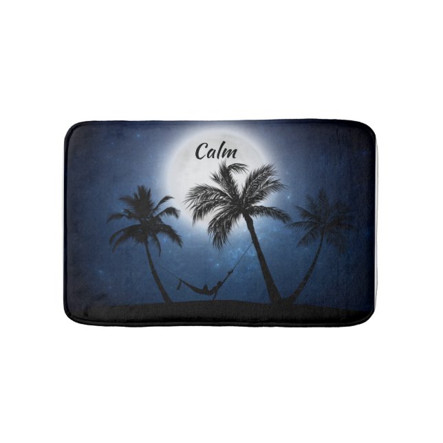 Alfombrilla De Baño Palm trees in the moonlight (Anverso)