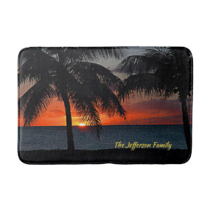 Alfombrilla De Baño Palm Trees Tropicales Personalizado Océano