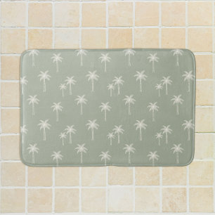 Alfombrilla De Baño Palmeras Boho Casa de Campo Costera Verde Salvia S
