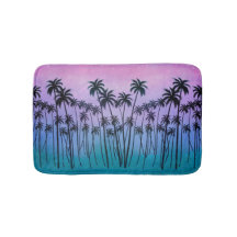 Palmeras de color turquesa morado