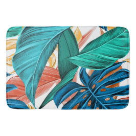 Alfombrilla De Baño Palmeras y hojas tropicales exóticas