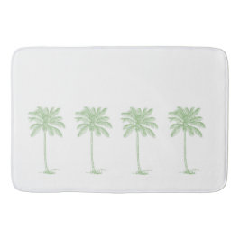 Alfombrilla De Baño Palmetto verde y blanco costero