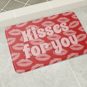 Alfombrilla De Baño Palo de labios besa barba Personalizado de labios