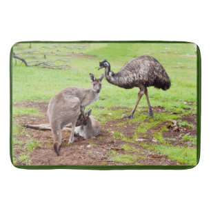 Alfombrilla De Baño "Pals improbables: El canguro y la amistad Emu"