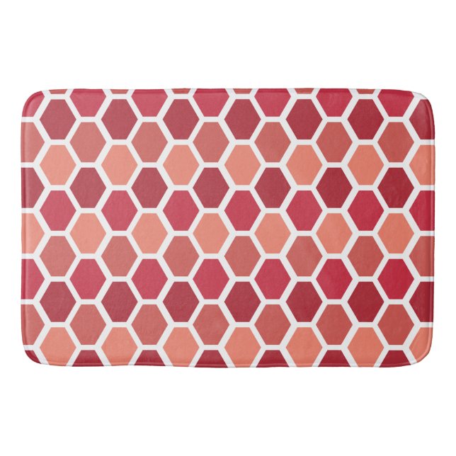 Alfombrilla De Baño Panal en Rojos (Anverso)
