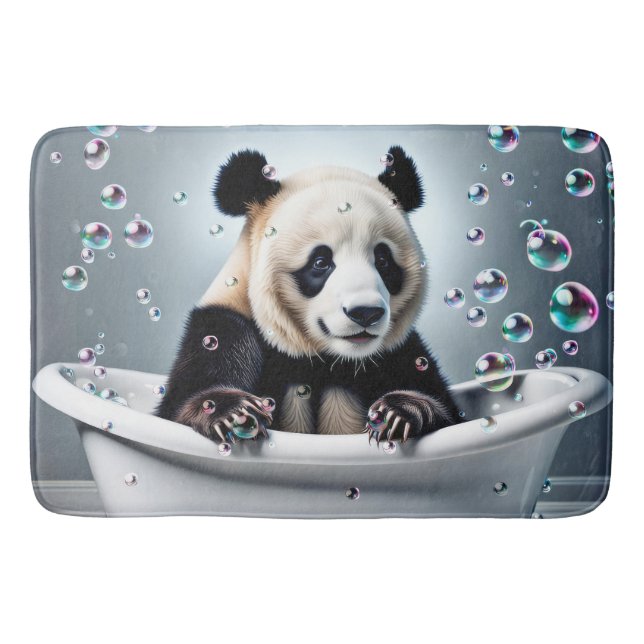 Alfombrilla De Baño Panda Bear En Baño De Burbujas (Anverso)