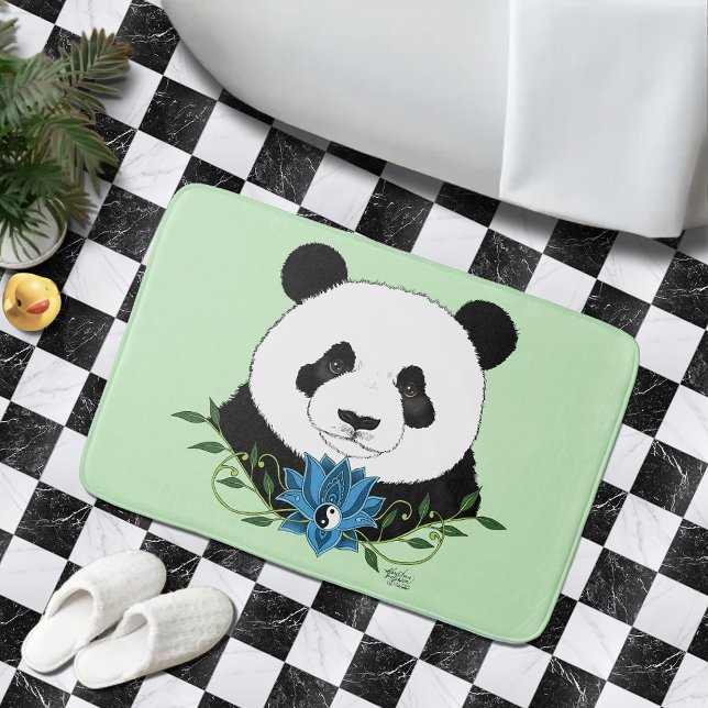 Alfombrilla De Baño Panda Bear Lotus Flower Blue (Subido por el creador)