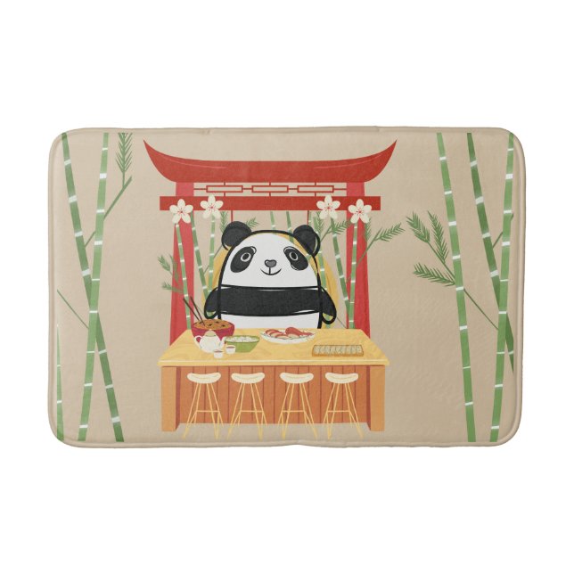 Alfombrilla De Baño panda, sushi (Anverso)