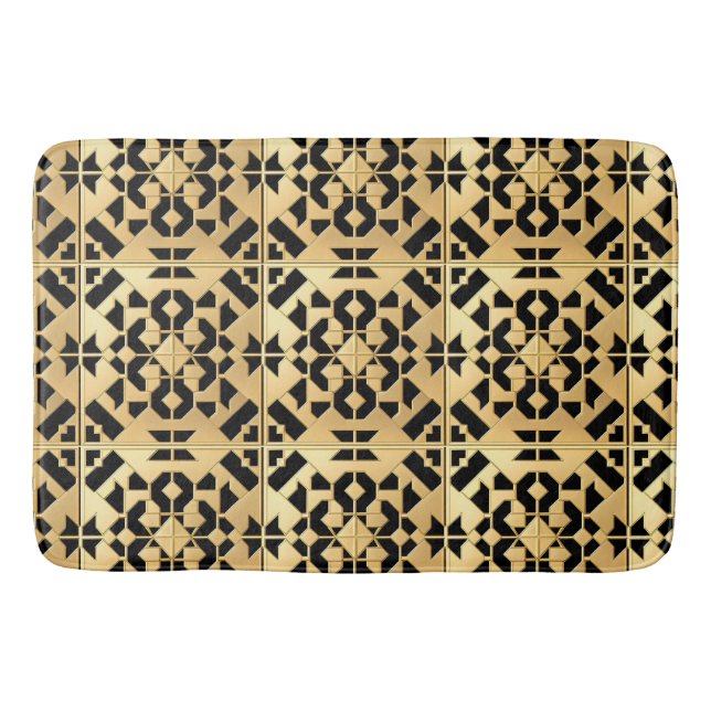 Alfombrilla De Baño Panel de Oro Geométrico (Anverso)