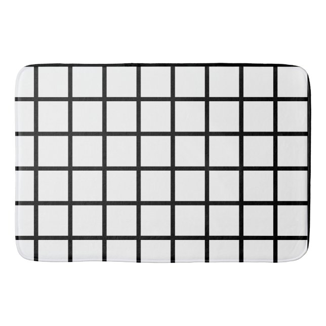 Alfombrilla De Baño Panel de ventanas en blanco y negro (Anverso)