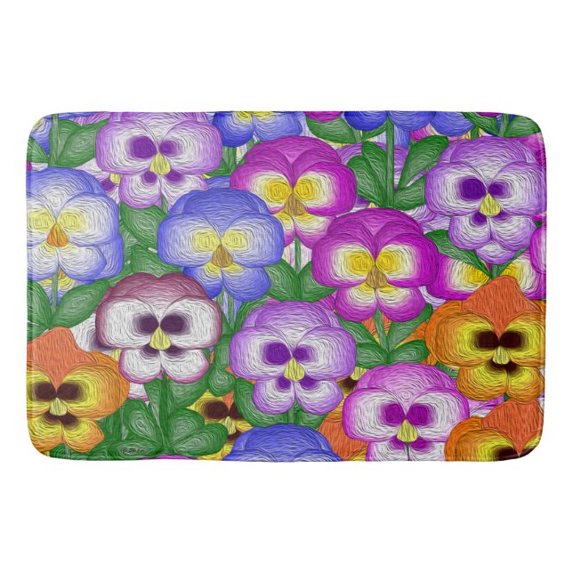 Alfombrilla De Baño Pansies Bath Mat (Anverso)