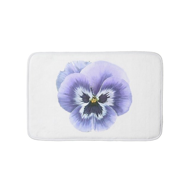 Alfombrilla De Baño Pansy Face Purple (Anverso)