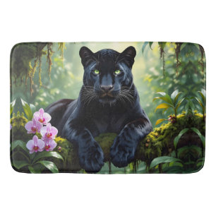 Alfombrilla De Baño Pantera negra en la selva