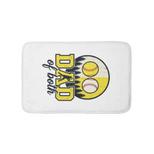 Alfombrilla De Baño Papá de béisbol y sóftbol de ambos diseño vectoria