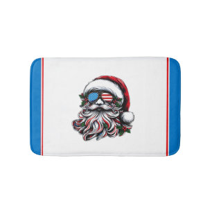 Alfombrilla De Baño Papá Noel navideño patriótico/americano