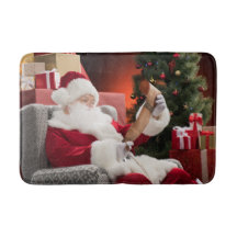 Papá Noel revisa su lista Bath Mat