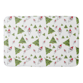 Alfombrilla De Baño Papá Noel y los árboles de Navidad