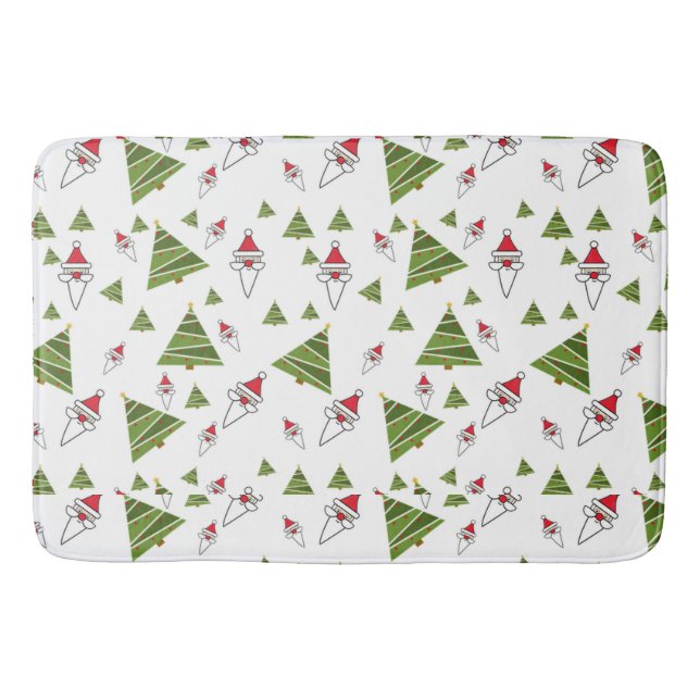 Alfombrilla De Baño Papá Noel y los árboles de Navidad (Anverso)