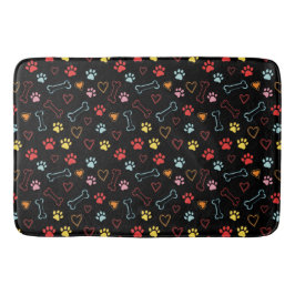 Alfombrilla De Baño Papas, corazones y huesos coloridos