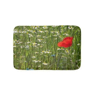 Alfombrilla De Baño Papaver rhoeas, una flor roja