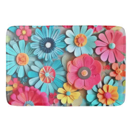 Alfombrilla De Baño Papel colorido Arte floral